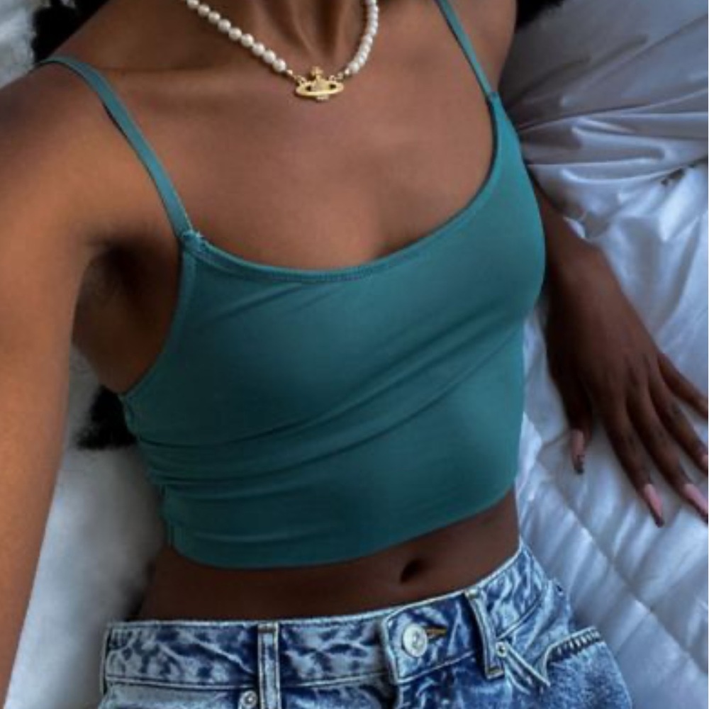 Urban Outfitters Out From Under Micro Fusion Low-Back Bra Top in Teal